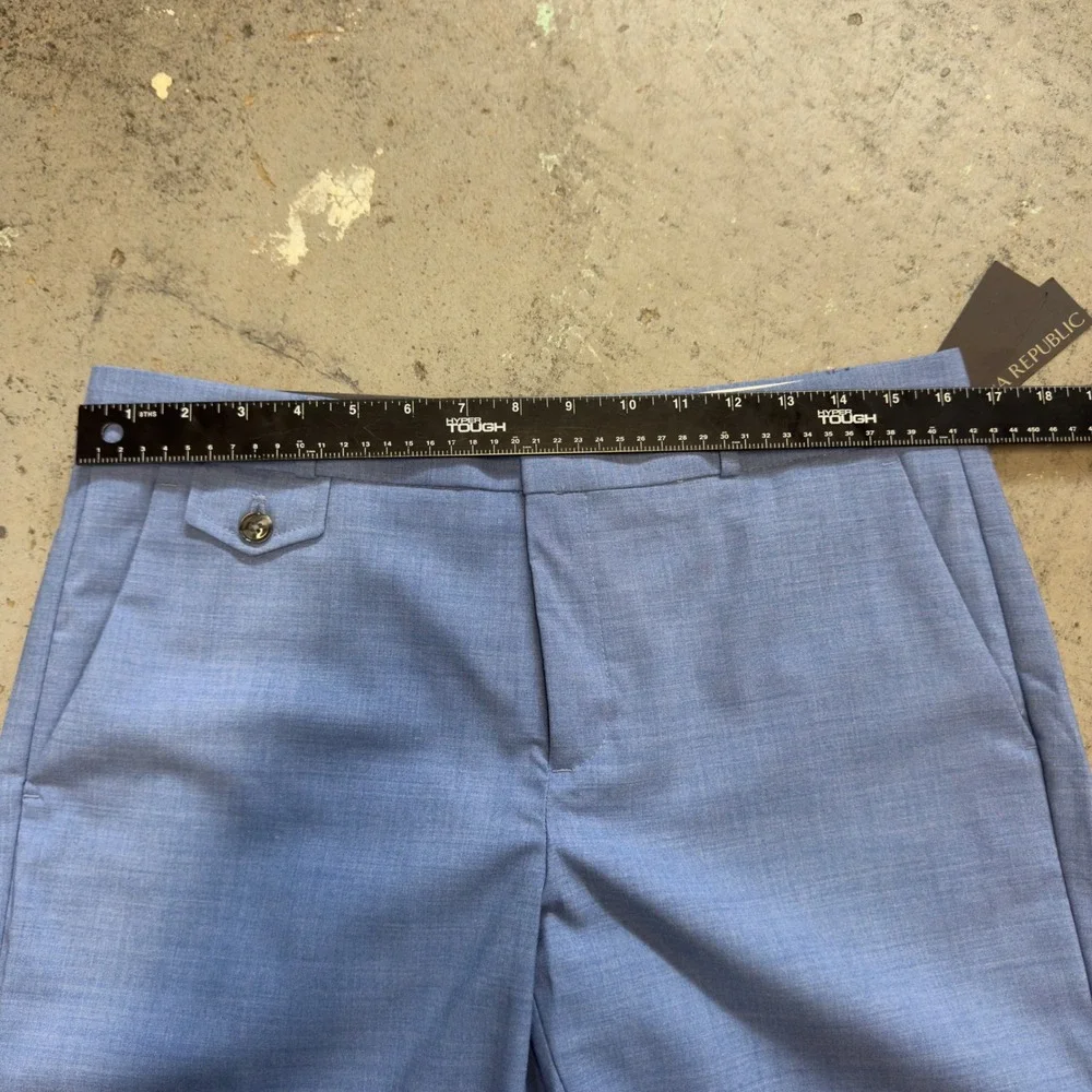 Banana Republic Logan Fit Light Blue Wool Blend Straight Leg Dress Pants Size 8 - Picture 8 of 10